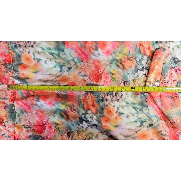 Athleta Womens‎ S Marlow Orange Pink Watercolor Floral Shorts Romper - Picture 11 of 16